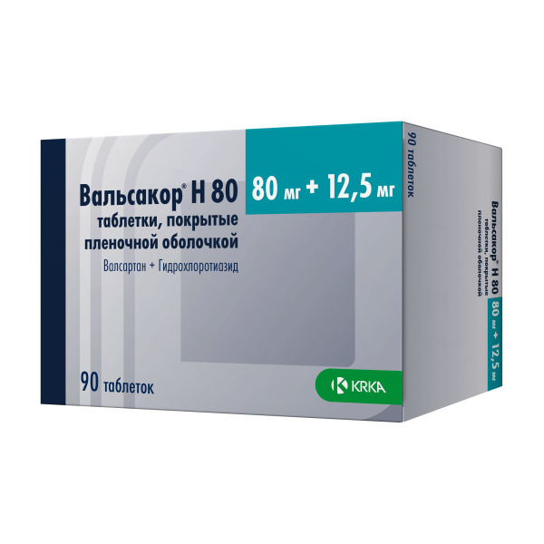 Вальсакор Н80 таблетки, покрытые плёночной оболочкой 80мг+12.5мг №90 фото в интернет-аптеке "Фармсервис"