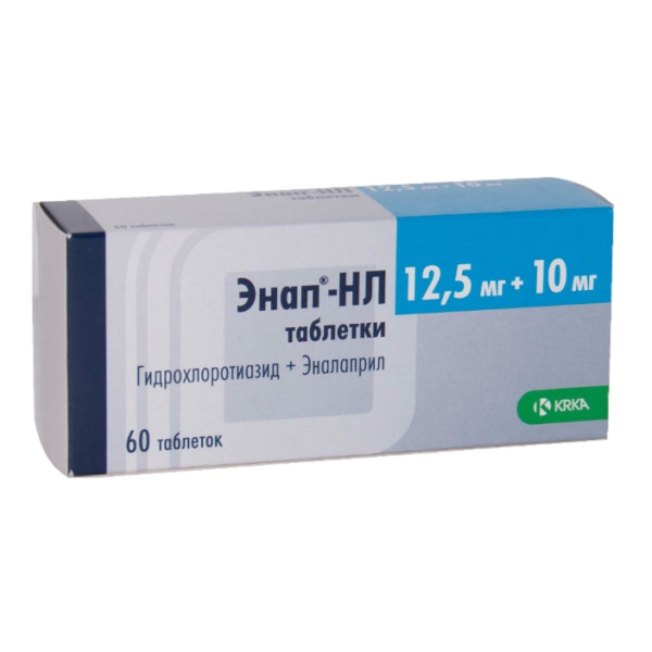 Энап-НЛ таблетки 12.5мг+10мг №60 фото в интернет-аптеке "Фармсервис"