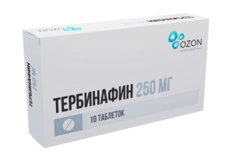 Тербинафин таблетки 250мг №10 детальное фото в интернет-аптеке "Фармсервис"