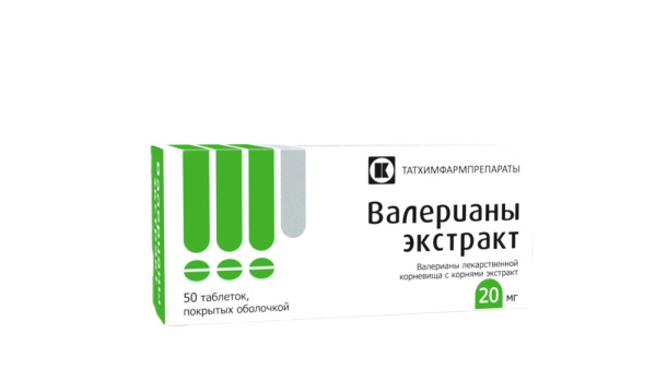 Валерианы экстракт таблетки, покрытые оболочкой 20мг №50 фото в интернет-аптеке "Фармсервис"