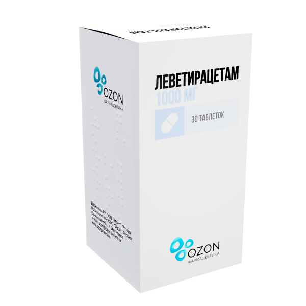 Леветирацетам таблетки, покрытые плёночной оболочкой 1г №30 фото в интернет-аптеке "Фармсервис"