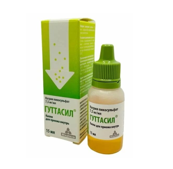 Гуттасил пикосульфат натрия М фл.(капли д/приема внутрь) 7,5мг/мл 15мл фото в интернет-аптеке "Фармсервис"
