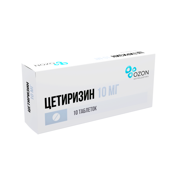 Цетиризин таблетки, покрытые плёночной оболочкой 10мг №10 фото в интернет-аптеке "Фармсервис" Цетиризин таблетки, покрытые плёночной оболочкой 10мг №10 фото в интернет-аптеке "Фармсервис"