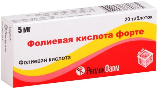 Фолиевая кислота форте таблетки 5мг №20 фото в интернет-аптеке "Фармсервис"
