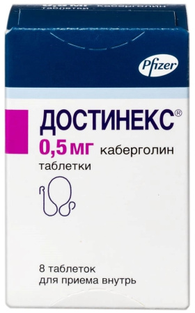 Достинекс таблетки 500мкг №8 детальное фото в интернет-аптеке "Фармсервис"