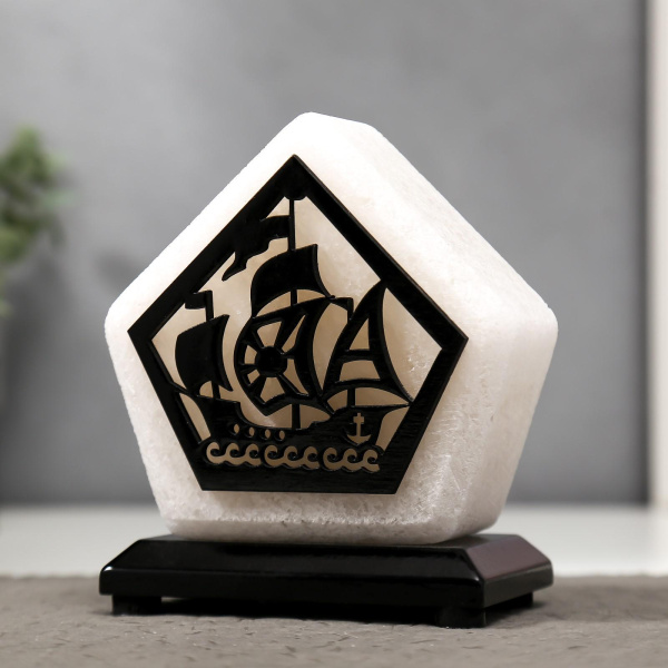 Светильник соляной Корабль малый 1,4-1,7кг белый фото в интернет-аптеке "Фармсервис"