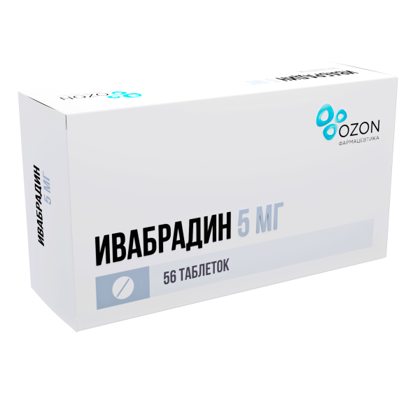 Ивабрадин таблетки, покрытые плёночной оболочкой 5мг №56 фото в интернет-аптеке "Фармсервис"
