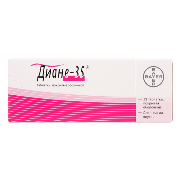 Диане-35 таблетки, покрытые оболочкой 2мг+35мкг №21 фото в интернет-аптеке "Фармсервис"
