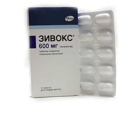 Зивокс таблетки, покрытые плёночной оболочкой 600мг №10 детальное фото в интернет-аптеке "Фармсервис"