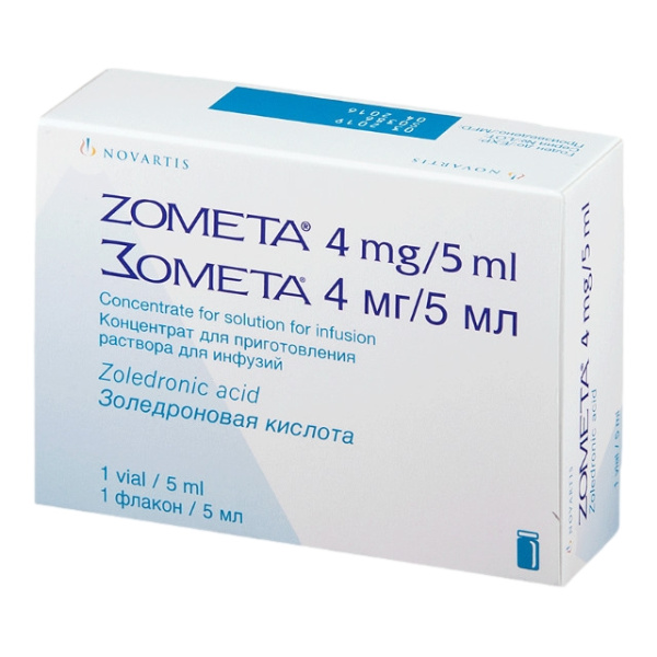 Зомета концентрат для приготовления раствора для инфузий 4мг/5мл x 5мл №1 фото в интернет-аптеке "Фармсервис"
