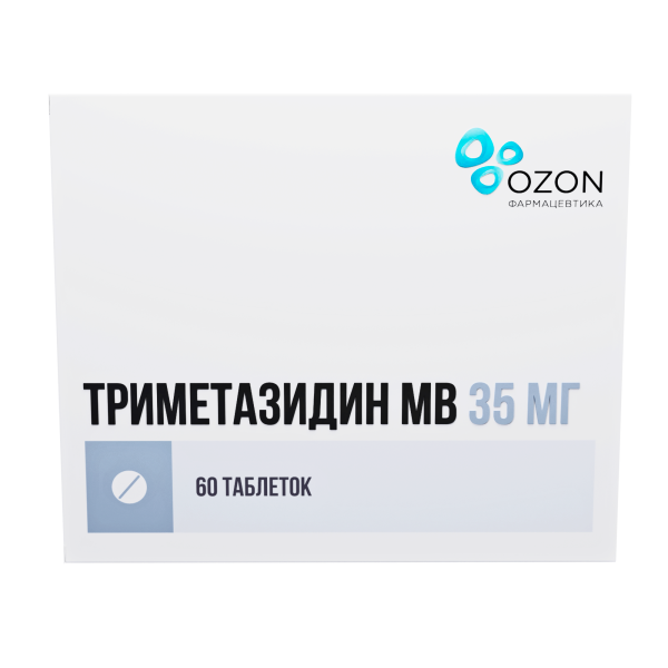 Триметазидин МВ таблетки с пролонгированным высвобождением, покрытые пленочной оболочкой 35мг №60 фото в интернет-аптеке "Фармсервис" Триметазидин МВ таблетки с пролонгированным высвобождением, покрытые пленочной оболочкой 35мг №60 фото в интернет-аптеке "Фармсервис"