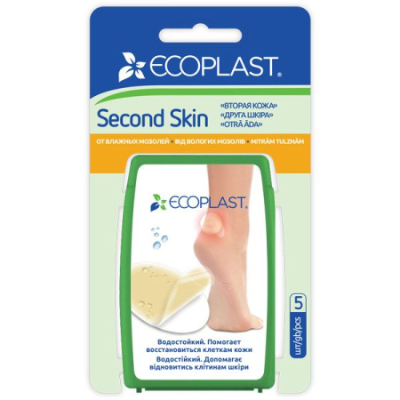 Лейкопластырь ECOPLAST SECOND SKIN противомозол. гидрокол. 44х69мм №5 детальное фото в интернет-аптеке "Фармсервис"