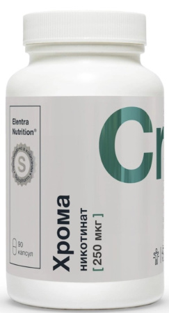 Elentra Nutrition Хром никотинат капс. №90 детальное фото в интернет-аптеке "Фармсервис"