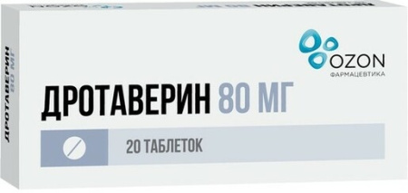 Дротаверин таблетки 80мг №20 детальное фото в интернет-аптеке "Фармсервис"