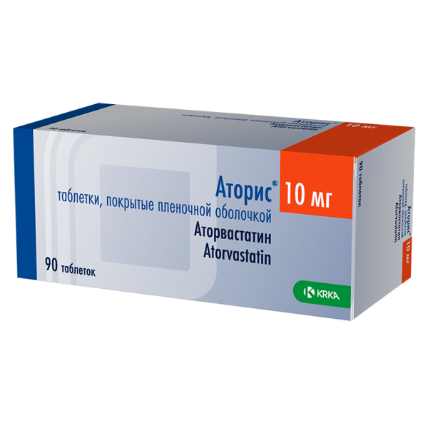 Аторис таблетки, покрытые плёночной оболочкой 10мг №90 фото в интернет-аптеке "Фармсервис"