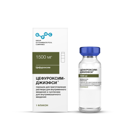 ЦЕФУРОКСИМ-ДЖИЭФСИ порошок для приготовления раствора для внутривенного введения и суспензии для внутримышечного введения 1.5г x 1.5г №1 детальное фото в интернет-аптеке "Фармсервис"