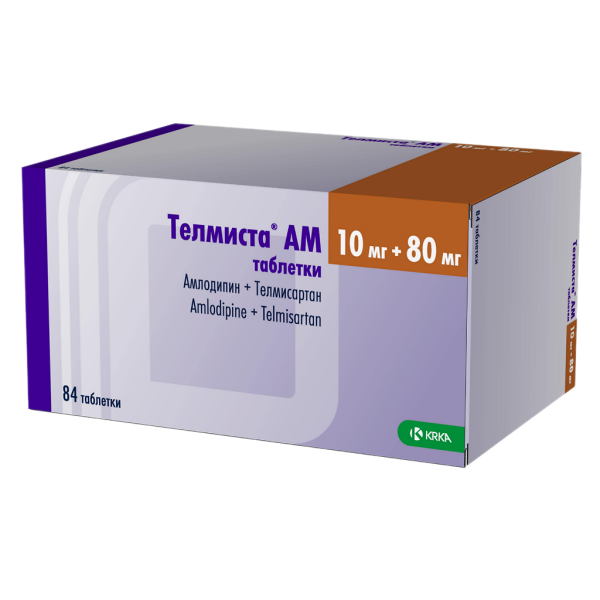 Телмиста АМ таблетки 10мг+80мг №84 фото в интернет-аптеке "Фармсервис"