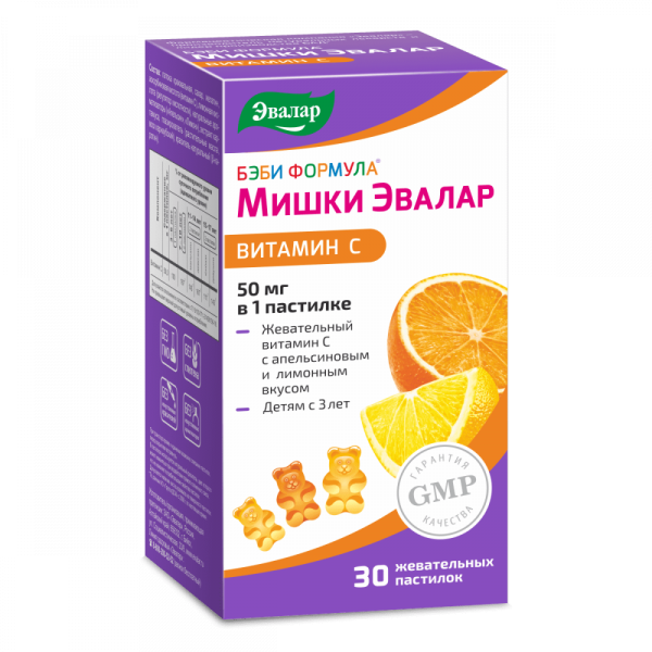 Бэби формула мишки витамин С N30 пастилки жеват Эвалар фото в интернет-аптеке "Фармсервис"