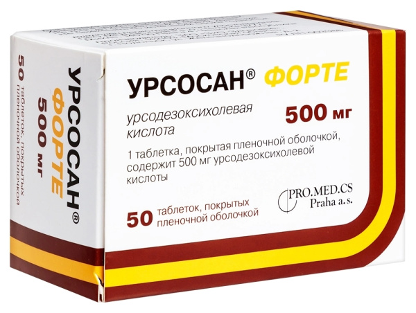 УРСОСАН ФОРТЕ таблетки, покрытые плёночной оболочкой 500мг №50 фото в интернет-аптеке "Фармсервис"