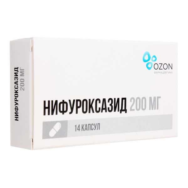 Нифуроксазид капсулы 200мг №14 фото в интернет-аптеке "Фармсервис"