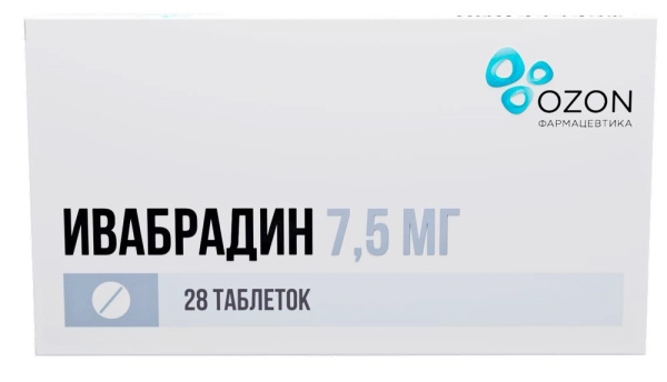 Ивабрадин таблетки, покрытые плёночной оболочкой 7.5мг №28 фото в интернет-аптеке "Фармсервис"