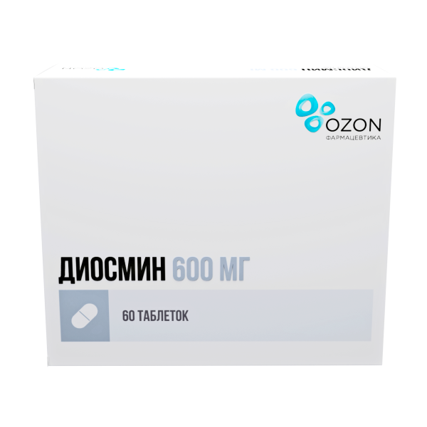 Диосмин таблетки, покрытые плёночной оболочкой 600мг №60 фото в интернет-аптеке "Фармсервис"