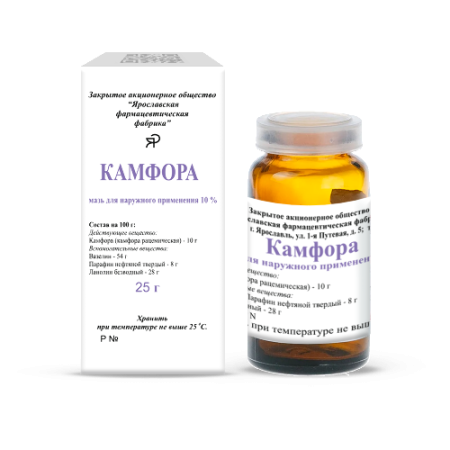 Камфора мазь для наружного применения 10% x 25г №1 детальное фото в интернет-аптеке "Фармсервис"