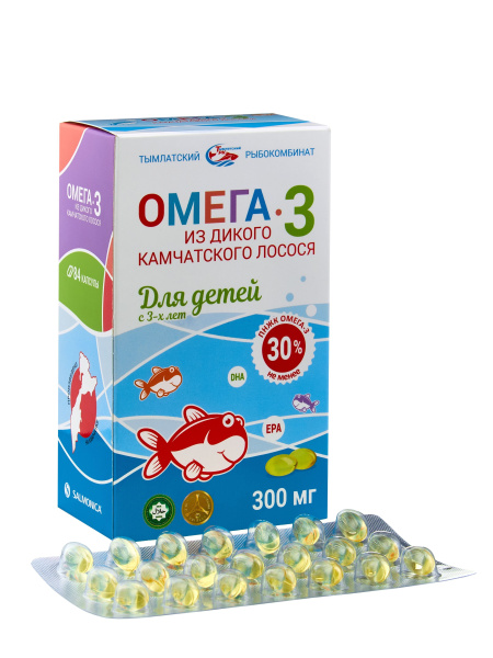 Омега-3 из дикого камчатского лосося для детей с 3-х лет, 84 шт. фото в интернет-аптеке "Фармсервис"