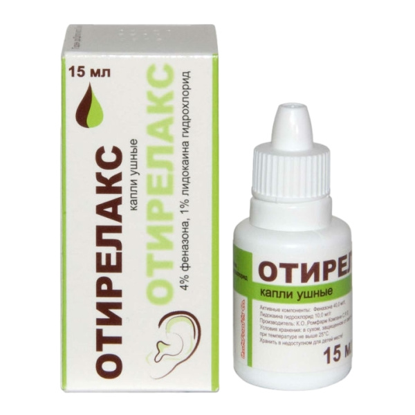 Отирелакс капли ушные 1%+4% x 17.1г №1 фото в интернет-аптеке "Фармсервис"
