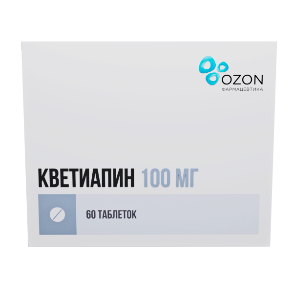 Кветиапин таблетки, покрытые плёночной оболочкой 100мг №60 фото в интернет-аптеке "Фармсервис" Кветиапин таблетки, покрытые плёночной оболочкой 100мг №60 фото в интернет-аптеке "Фармсервис"