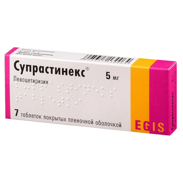 Супрастинекс таблетки, покрытые плёночной оболочкой 5мг №7 фото в интернет-аптеке "Фармсервис" Супрастинекс таблетки, покрытые плёночной оболочкой 5мг №7 фото в интернет-аптеке "Фармсервис"