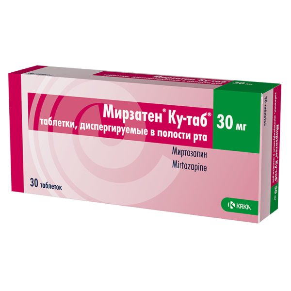 Мирзатен Ку-таб таблетки, диспергируемые в полости рта 30мг №30 фото в интернет-аптеке "Фармсервис"
