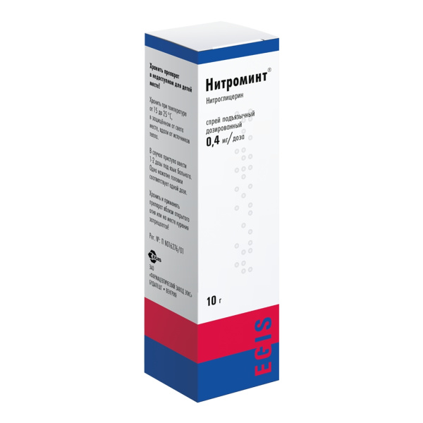 Нитроминт спрей подъязычный дозированный 0.4мг/доза x 180доза №1 фото в интернет-аптеке "Фармсервис"