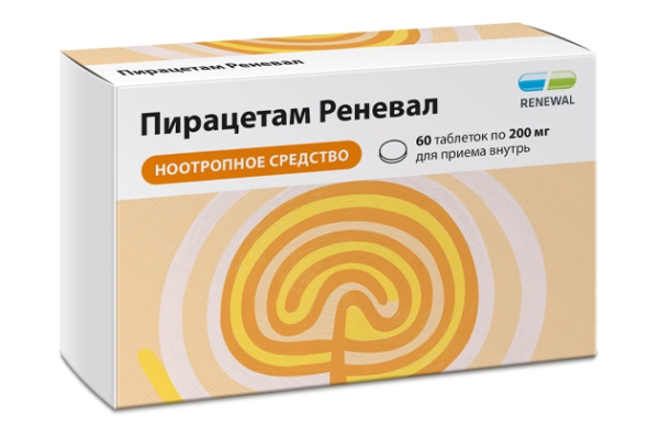 Пирацетам Реневал таблетки, покрытые плёночной оболочкой 200мг №60 фото в интернет-аптеке "Фармсервис"