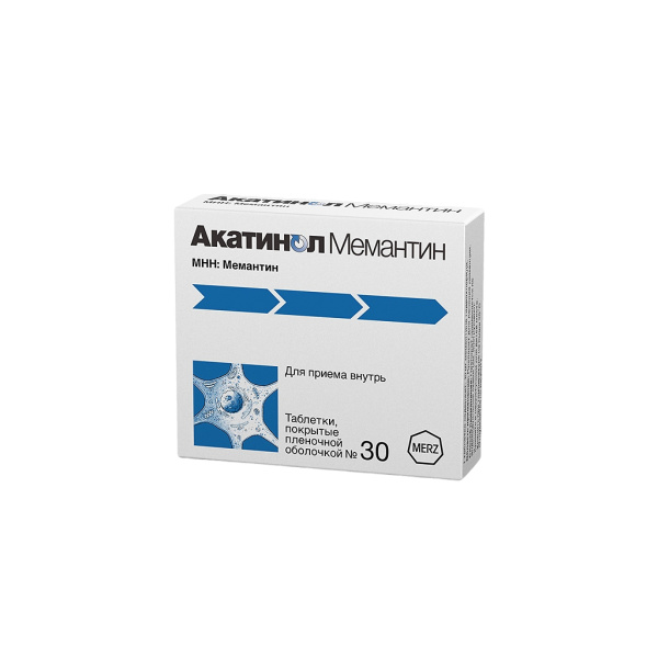 Акатинол Мемантин таблетки, покрытые плёночной оболочкой 10мг №30 фото в интернет-аптеке "Фармсервис"