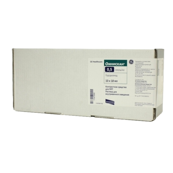 Омнискан раствор для внутривенного введения 0.5ммоль/мл x 10мл №10 фото в интернет-аптеке "Фармсервис"