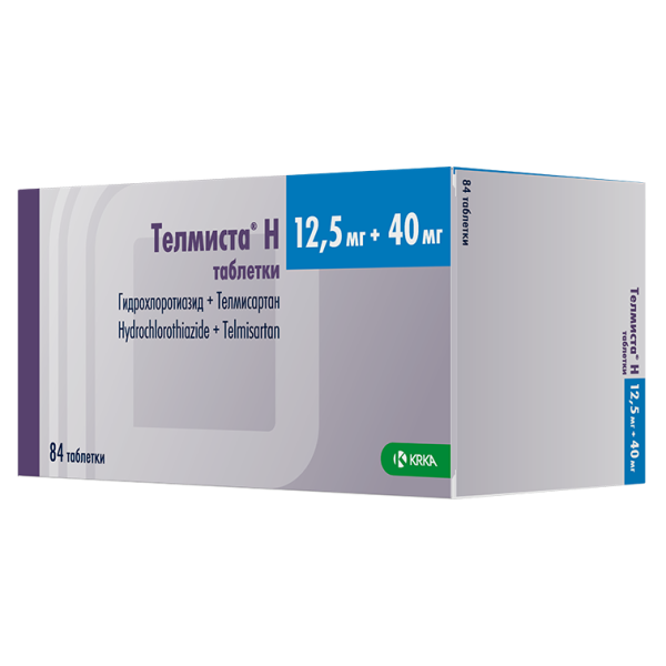 Телмиста Н таблетки 12.5мг+40мг №84 фото в интернет-аптеке "Фармсервис"