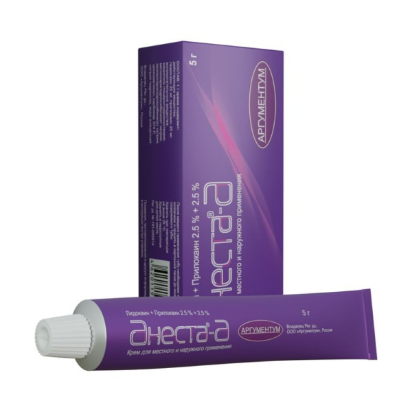 АНЕСТА-А крем для местного и наружного применения 2.5%+2.5% x 5г №1 фото в интернет-аптеке "Фармсервис"