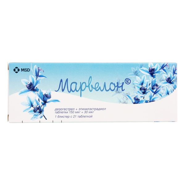 Марвелон таблетки 150мкг+30мкг №21 фото в интернет-аптеке "Фармсервис"