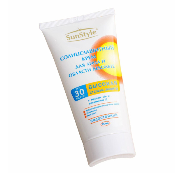 Крем SUN STYLE солнцезащитный SPF-30 для лица и области декольте 75мл фото в интернет-аптеке "Фармсервис"