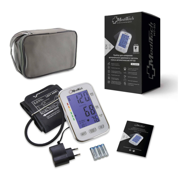 Тонометр MediTech MT-50 автоматический (манжета 22-40см), адаптер фото в интернет-аптеке "Фармсервис"