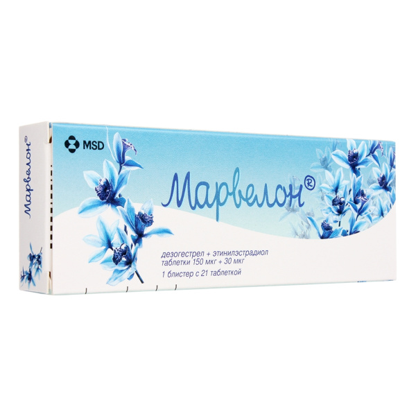 Марвелон таблетки 150мкг+30мкг №21 фото в интернет-аптеке "Фармсервис"
