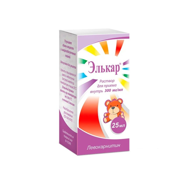 Элькар раствор для приёма внутрь 300мг/мл x 25мл №1 фото в интернет-аптеке "Фармсервис" Элькар раствор для приёма внутрь 300мг/мл x 25мл №1 фото в интернет-аптеке "Фармсервис"