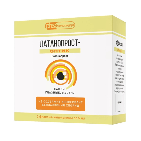 Латанопрост-Оптик капли глазные 0.005% x 5мл №3 фото в интернет-аптеке "Фармсервис"