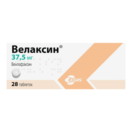 Велаксин таблетки 37.5мг №28 детальное фото в интернет-аптеке "Фармсервис"
