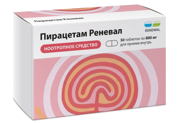 Пирацетам Реневал таблетки, покрытые плёночной оболочкой 800мг №30 фото в интернет-аптеке "Фармсервис"