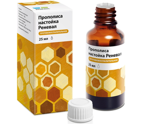 Прополиса настойка Реневал настойка для ингаляций, местного и наружного применения 100г/1000мл x 25мл №1 фото в интернет-аптеке "Фармсервис" Прополиса настойка Реневал настойка для ингаляций, местного и наружного применения 100г/1000мл x 25мл №1 фото в интернет-аптеке "Фармсервис"