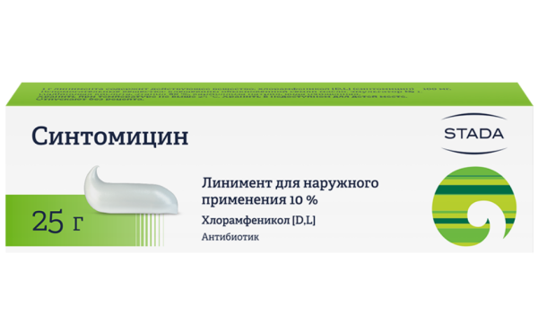 СИНТОМИЦИН линимент для наружного применения 10% x 25г №1 фото в интернет-аптеке "Фармсервис"