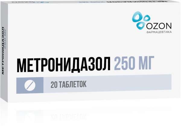 Метронидазол таблетки 250мг №20 фото в интернет-аптеке "Фармсервис"