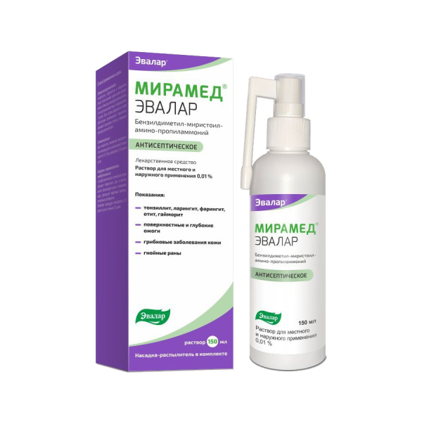 МИРАМЕД ЭВАЛАР раствор для местного и наружного применения 0.01% x 150мл №1 фото в интернет-аптеке "Фармсервис"